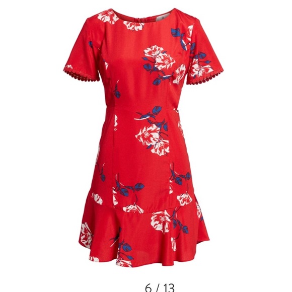 Socialite Floral Print Fit & Flare Cutout Dress New XS - Picture 3 of 8